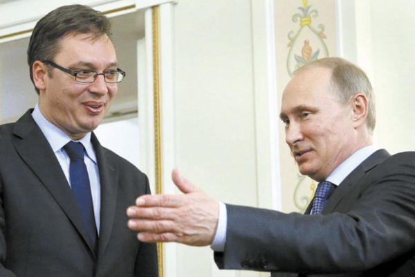 Премьер Сербии Александар Вучич с президентом Российской Федерации Владимиром Путиным
