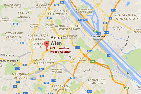 Агентство APA на карте Вены