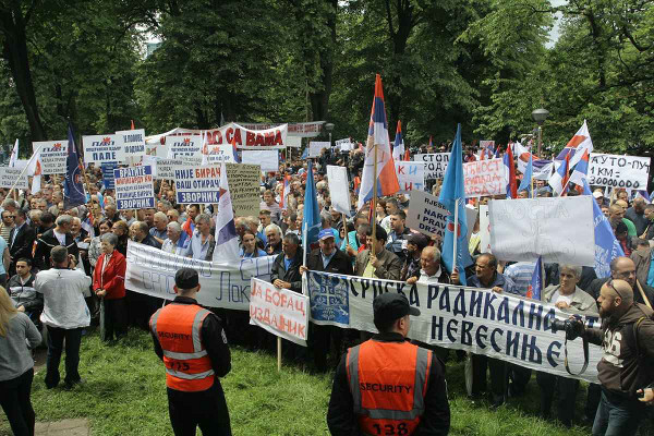 Митинг в Баня-Луке в Республике Сербской