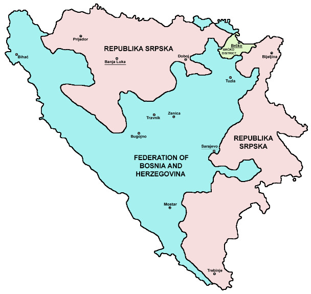 Политическая карта Боснии и Герцеговины, Сеница.ру