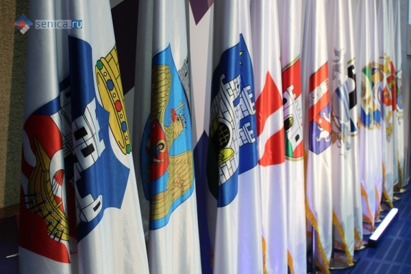 Флаги городов-участников саммита столиц в Белграде