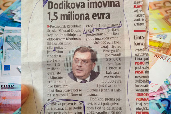 Додик, евро, СМИ, деньги, выборы, новости, Босния, Республика Сербская