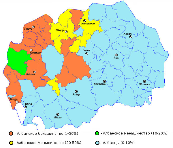 Этническая карта Македонии