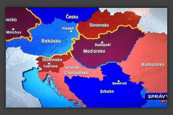 Карта Балкан RTVS без Боснии и Герцеговины