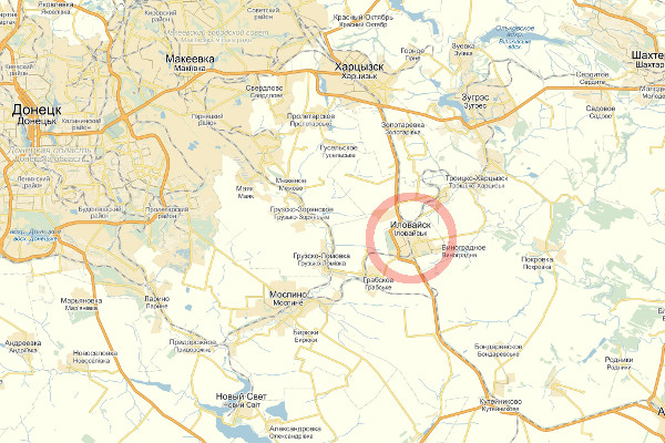 Иловайск на карте Украины