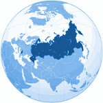 Россия и Сербия на глобусе